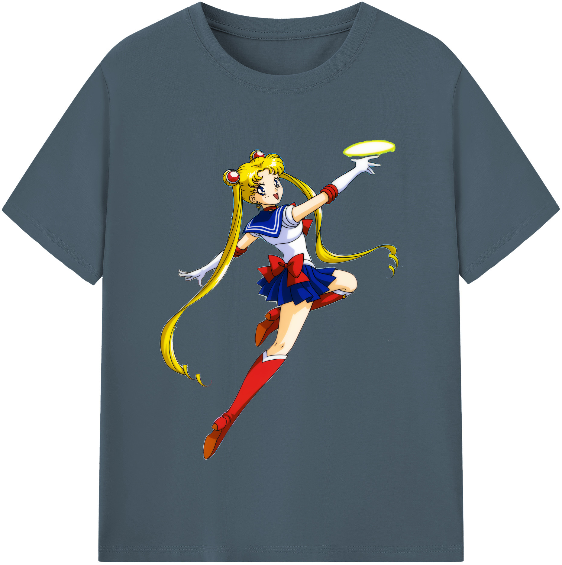 （画像用） 美少女戦士セーラームーン 月野 うさぎ つきの うさぎ Sailor Moon Tsukino Usagi 綿100％半袖Tシャツ（フロントプリント）